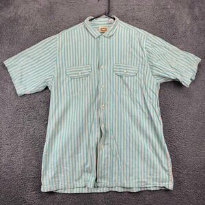 Vintage Banana Republic Mill Valley California Striped Shirt Mens L Short Sleeve